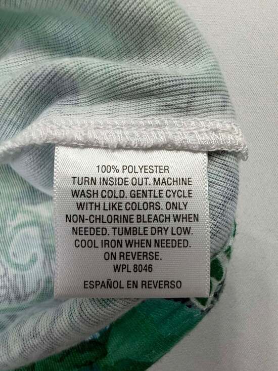 JM Collection Petite Green Floral Rhinestone Embellished 3/4 Sleeve Top - Picture 4 of 10